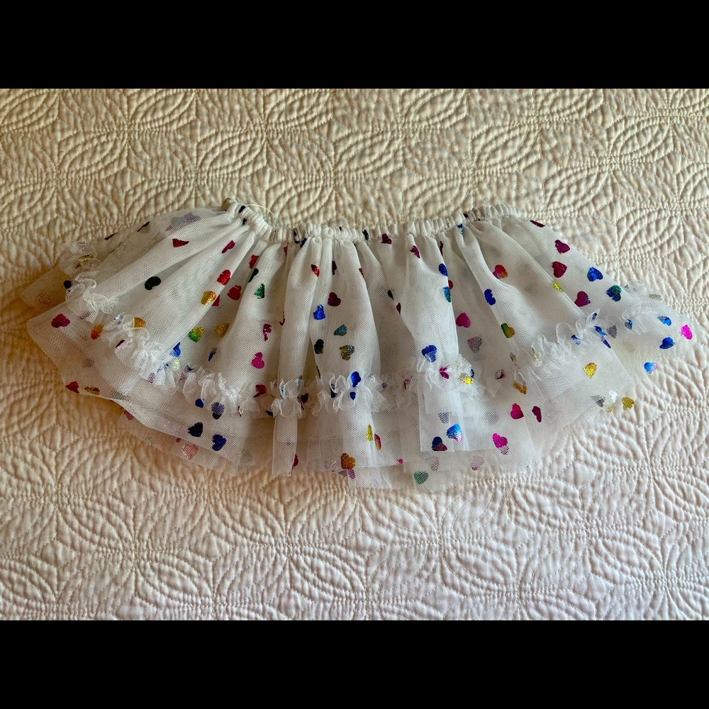3m Metallic Rainbow Hearts Tutu